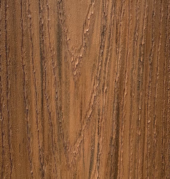 Legacy PVC Decking in Chestnut, a rich red-brown color