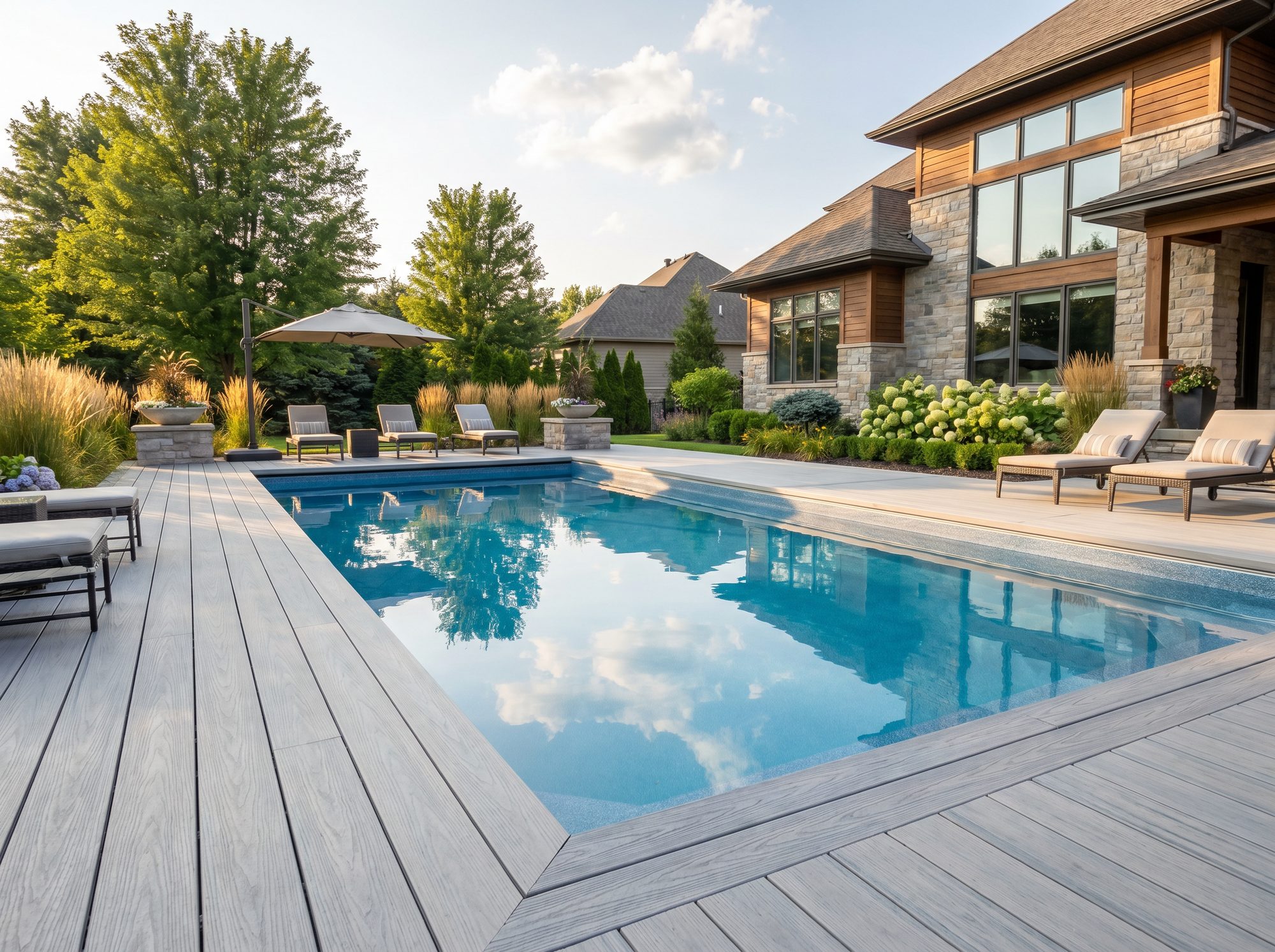 Pool deck with American Pro PVC decking
