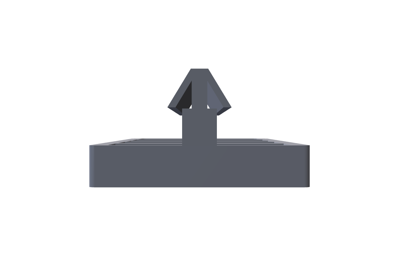 Front orthographic view of the InvisiClip™ clip