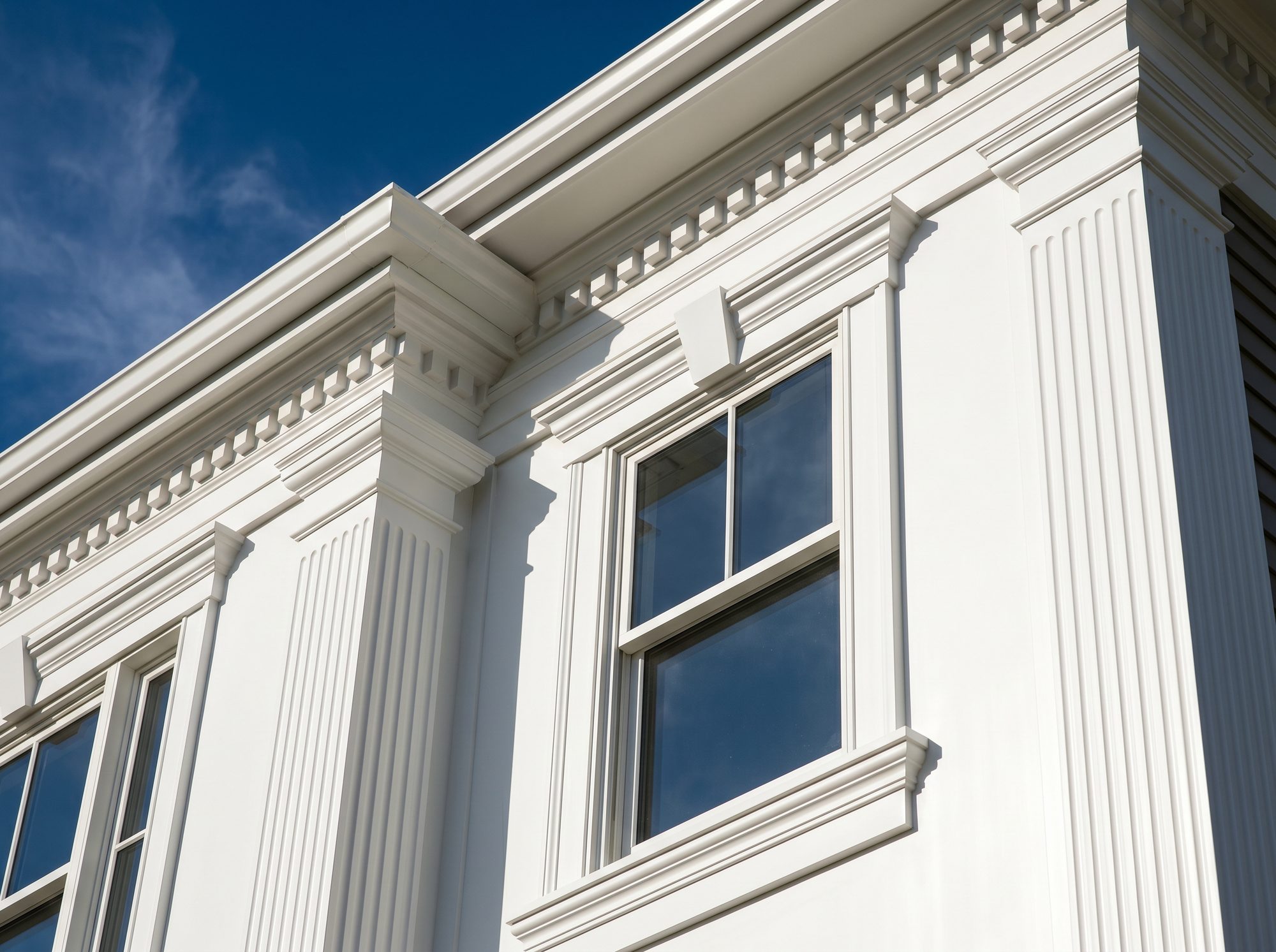 American Pro PVC architectural moulding on a colonial home